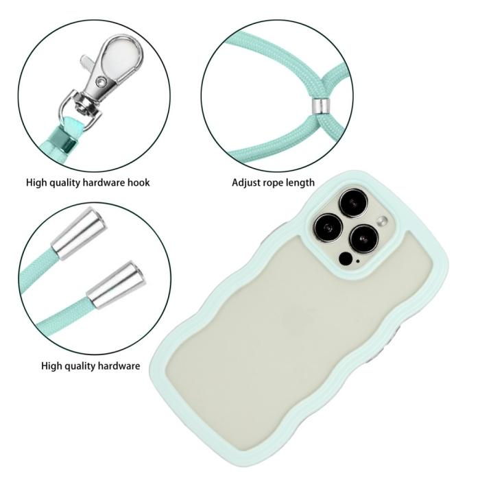 Bild 3,  iPhone 16 Pro Max Skal Wavy Hybrid Mobilsnöre Ljus Blå - Teknikhallen.se