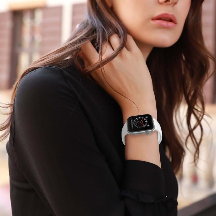 Bild 5, ColorPop Apple Watch 38/40/41/42 mm Silikon Armband (S/M) Vit - Teknikhallen.se
