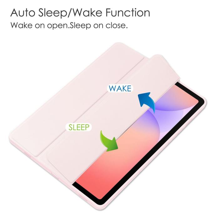 Bild 4,  Samsung Galaxy Tab S10 Lite Fodral Tri-Fold Hybrid Rosa - Teknikhallen.se