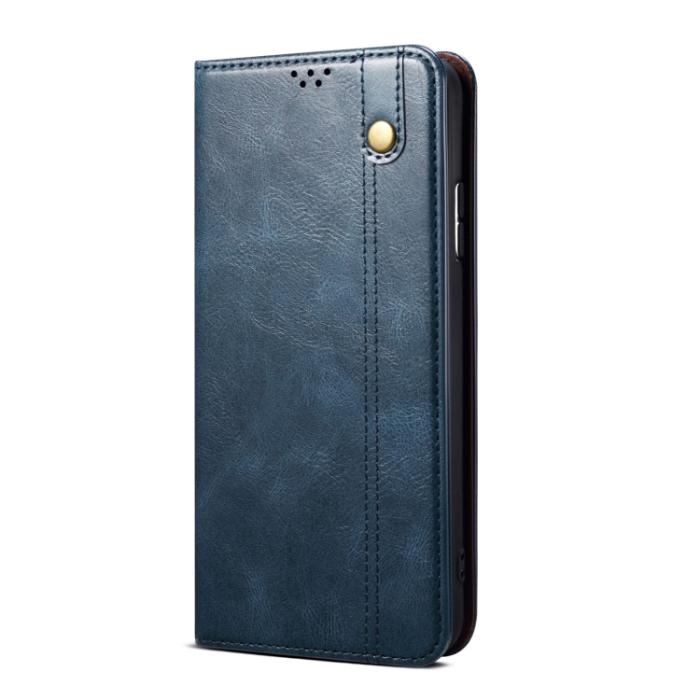 Bild 2,  Xiaomi 13 Pro 5G Fodral Oil Wax Flip Läder Blå - Teknikhallen.se