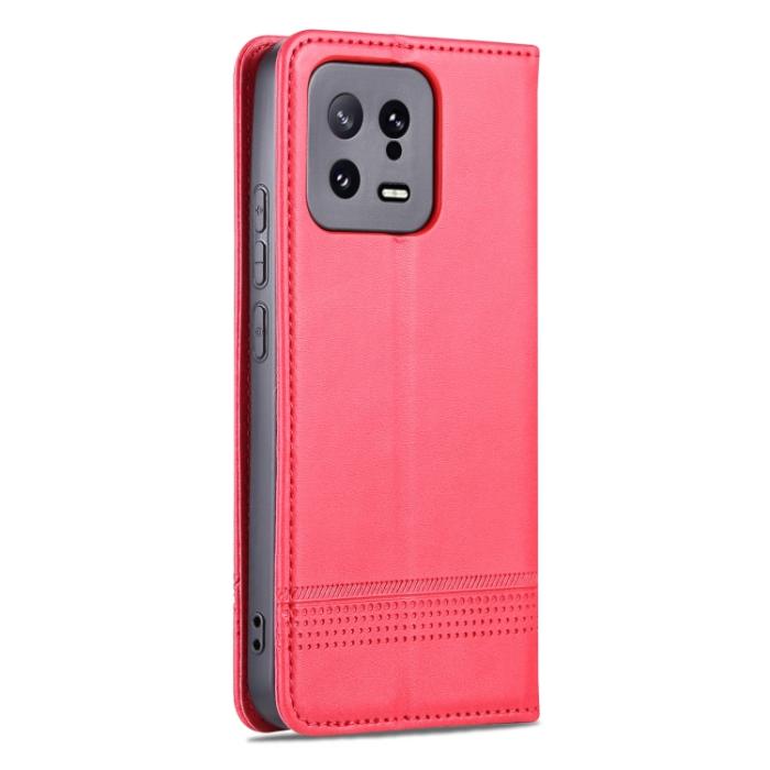 Bild 3, AZNS AZNS Xiaomi 13 5G Fodral Flip Läder Rosa/Röd - Teknikhallen.se