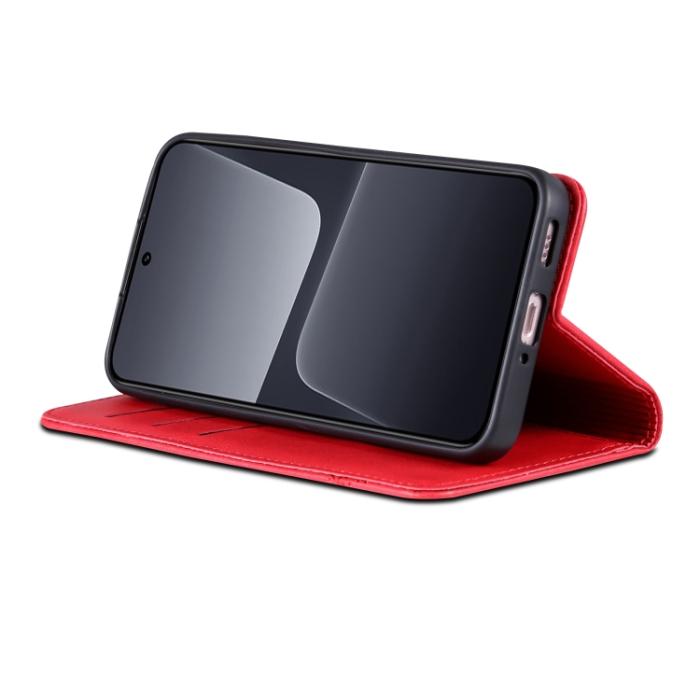Bild 5, AZNS AZNS Xiaomi 13 5G Fodral Flip Läder Rosa/Röd - Teknikhallen.se
