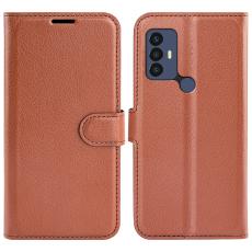  TCL 305 (2022) Fodral Litchi L&auml;der Brun - Teknikhallen.se