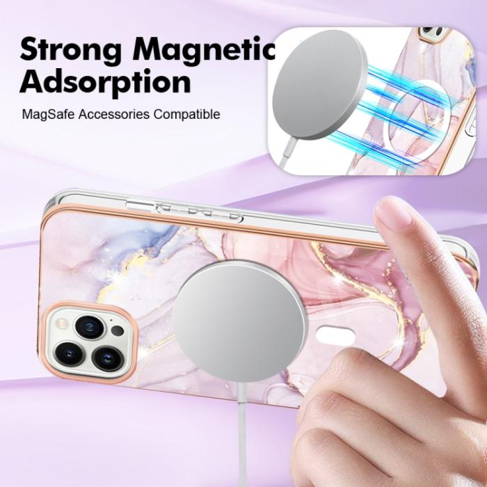 Bild 3,  iPhone 15 Pro Skal MagSafe Marmor Roséguld - Teknikhallen.se