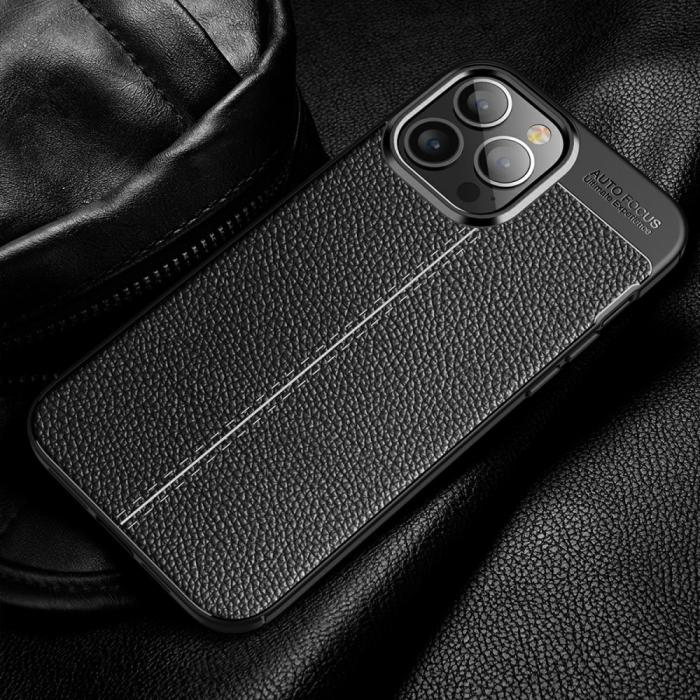 Bild 2,  iPhone 13 Pro Max - Litchi Textur Skal - Svart - Teknikhallen.se
