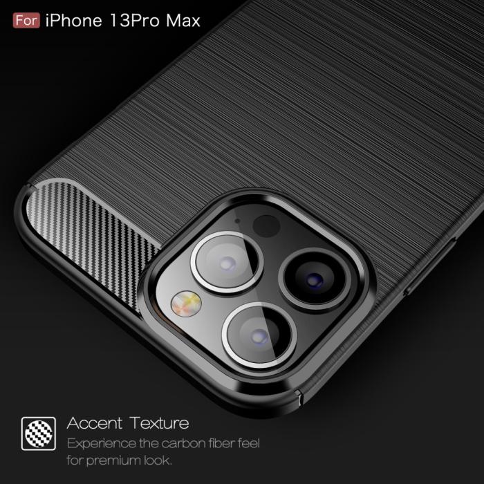 Bild 4,  iPhone 13 Pro Max - Borstad Stål Textur Skal - Blå - Teknikhallen.se