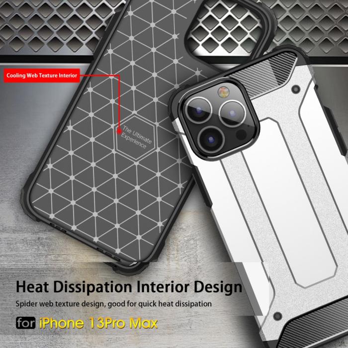 Bild 3,  iPhone 13 Pro Max - Shockproof Armor Hybrid Skal - Blå - Teknikhallen.se