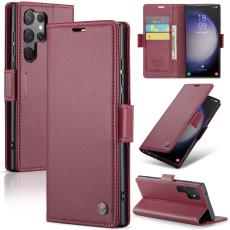 CASEME CASEME Galaxy S24 Ultra Fodral Slim Litchi L&auml;der R&ouml;d - Teknikhallen.se