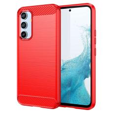  Samsung Galaxy A54 5G Skal Borstad St&aring;l Textur R&ouml;d - Teknikhallen.se