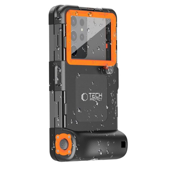 Bild 2, Tech-Protect Tech-Protect Universal IPX8 Dykning Vattentätt Fodral Svart/Orange - Teknikhallen.se