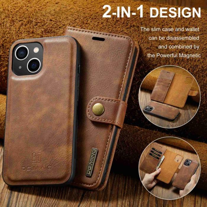 Bild 6, DG.MING DG.MING iPhone 14 Plus 2in1 Magnet Fodral / Skal Brun - Teknikhallen.se