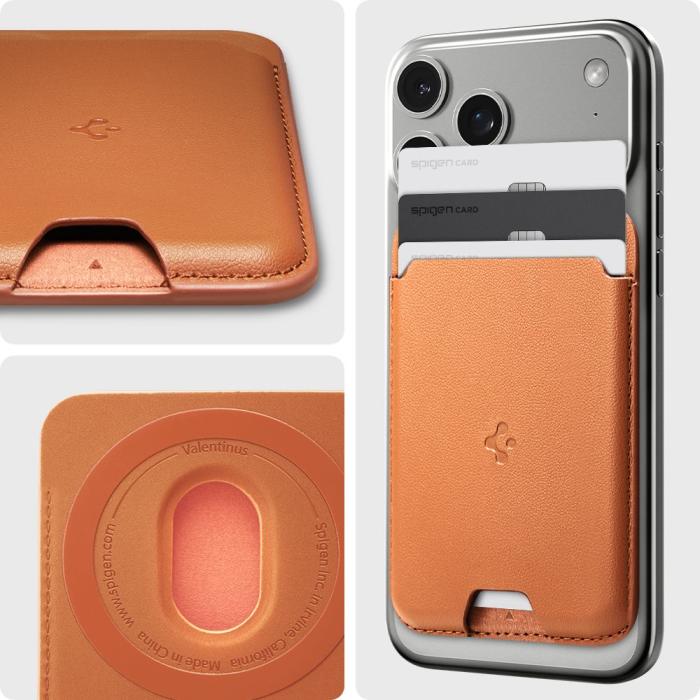 Bild 5, Spigen Spigen Magnetisk MagSafe Korthållare Valentinus Orange - Teknikhallen.se