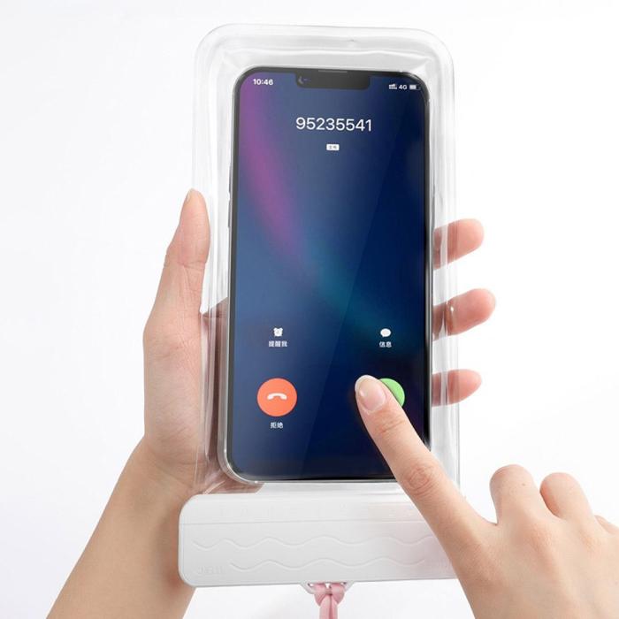 Bild 5,  Vattentät telefonväska IPX8 Med Rem För 7.2 tums Telefon Vit - Teknikhallen.se