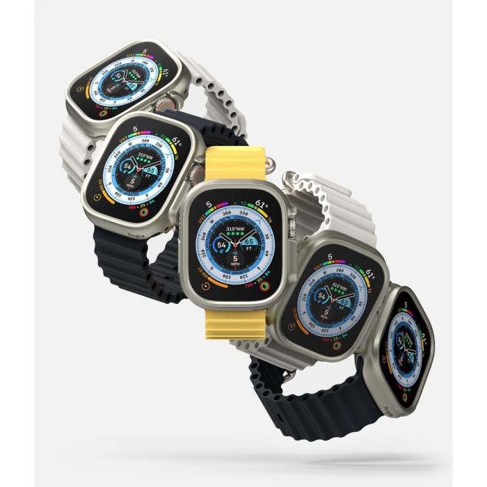Bild 4, Ringke Ringke Apple Watch Ultra 49 mm 2-PACK Skal Slim Titanium Grey/Clear - Teknikhallen.se