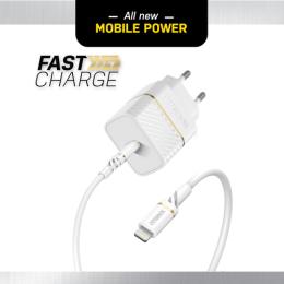 OtterBox OtterBox 20W PD USB-C Väggladdare Inkl. 1m USB-C - Lightning Kabel Vit - Teknikhallen.se