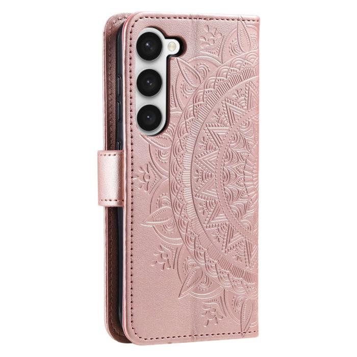 Bild 6,  Samsung Galaxy S23 Plus Fodral Mandala Läder Roséguld - Teknikhallen.se