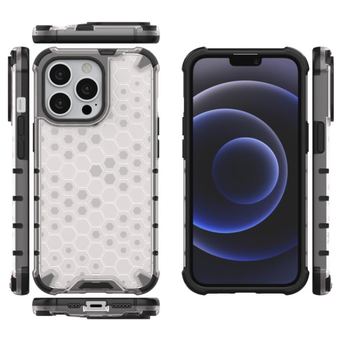 Bild 2,  iPhone 14 Pro Max Skal Shockproof Honeycomb Hybrid Vit - Teknikhallen.se