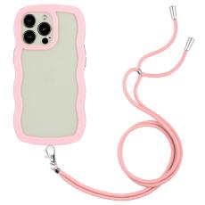  iPhone 16 Pro Max Skal Wavy Hybrid Mobilsn&ouml;re Rosa - Teknikhallen.se