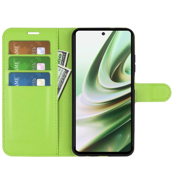 Bild 2,  OnePlus Nord CE 3 Lite 5G Fodral Litchi Läder Grön - Teknikhallen.se