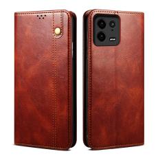  Xiaomi 13 Pro 5G Fodral Oil Wax Flip L&auml;der Brun - Teknikhallen.se