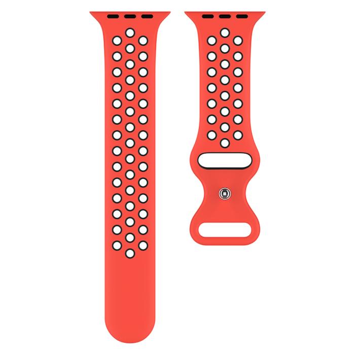 Bild 3, ColorPop Sportarmband Dual-Color Apple Watch 42/41/40/38 mm (S/M) Röd/Svart - Teknikhallen.se