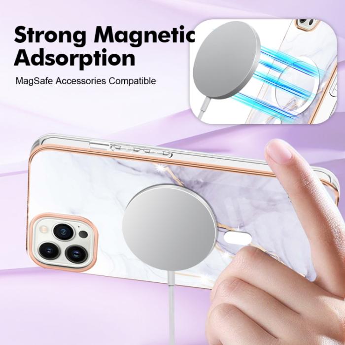 Bild 3,  iPhone 15 Pro Skal MagSafe Marmor Vit - Teknikhallen.se