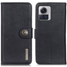 KHAZNEH KHAZNEH Motorola Edge 30 Ultra 5G Fodral L&auml;der Svart - Teknikhallen.se