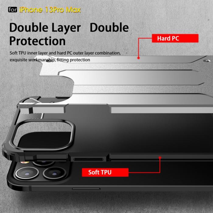 Bild 6,  iPhone 13 Pro Max - Shockproof Armor Hybrid Skal - Blå - Teknikhallen.se