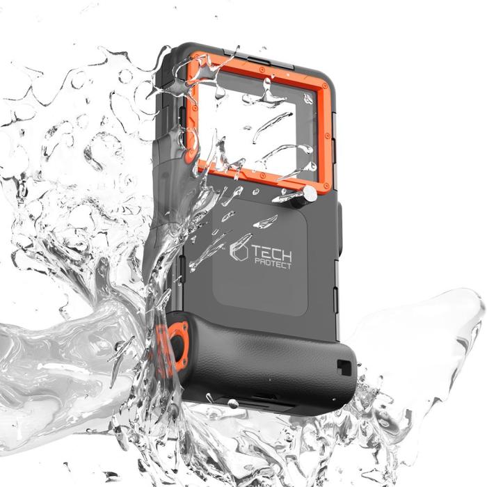 Bild 3, Tech-Protect Tech-Protect Universal IPX8 Dykning Vattentätt Fodral Svart/Orange - Teknikhallen.se
