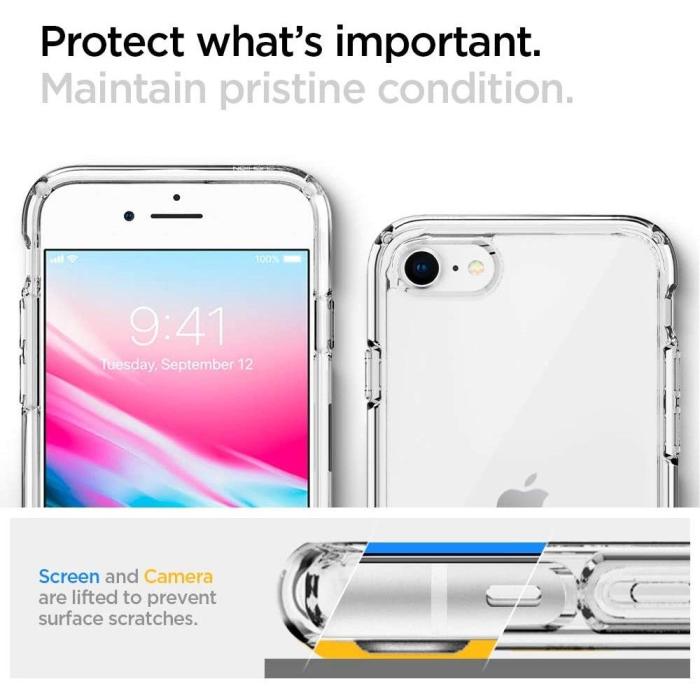 Bild 3, Spigen Spigen iPhone 7/8/SE Skal Ultra Hybrid Crystal Clear - Teknikhallen.se