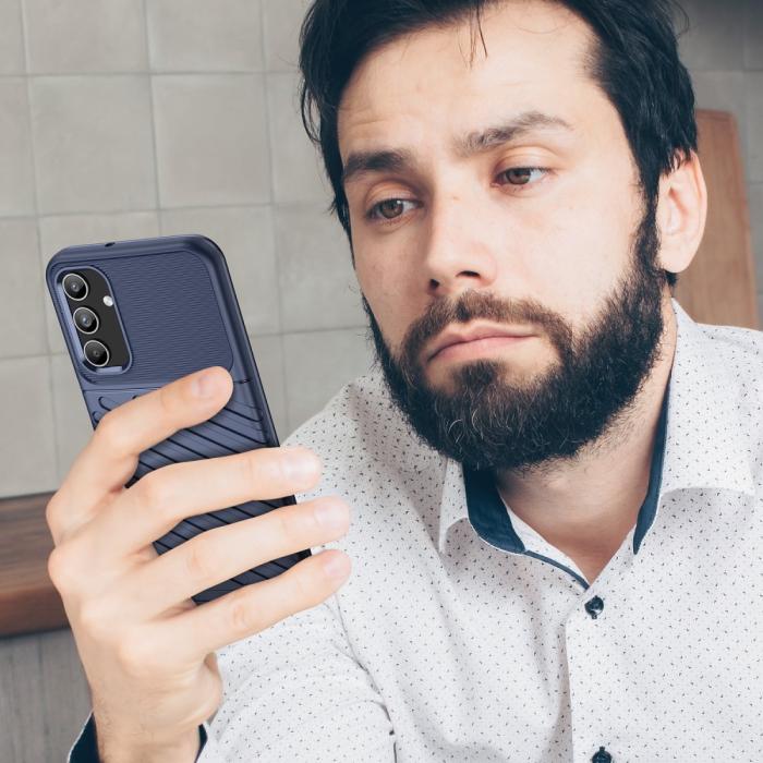Bild 6,  Samsung Galaxy A15 5G Skal Twill Textur Blå - Teknikhallen.se