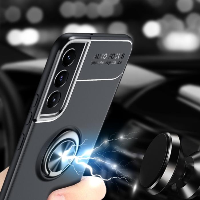 Bild 6,  Samsung Galaxy S22 Skal Ring Svart/Blå - Teknikhallen.se