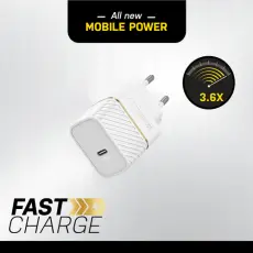 OtterBox OtterBox 30W GaN PD USB-C V&auml;ggladdare Vit - Teknikhallen.se