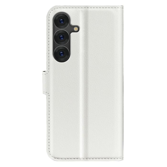 Bild 6,  Samsung Galaxy S25 Plus Fodral Litchi Läder Vit - Teknikhallen.se