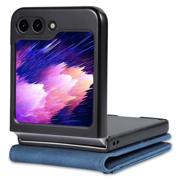 Bild 2, AZNS AZNS Galaxy Z Flip 6 / 7 FE Fodral Läder Blå - Teknikhallen.se