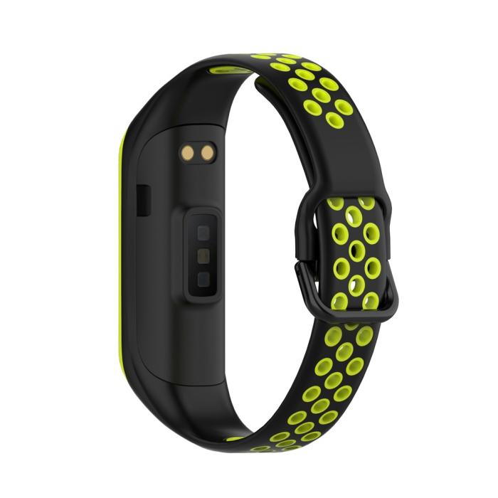 Bild 2,  Samsung Galaxy Fit 2 SM-R220 Armband Ihåligt Silikon Svart/Grön - Teknikhallen.se