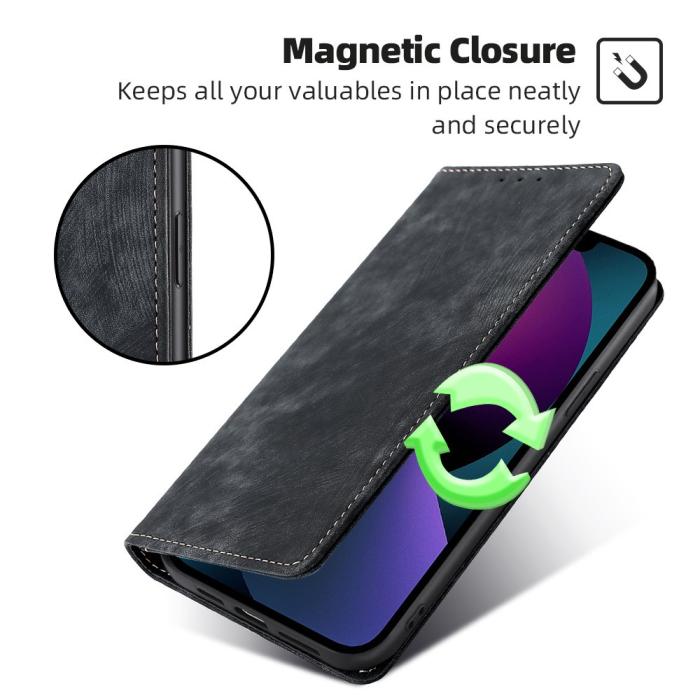 Bild 5,  iPhone 15 Plus Fodral RFID Flip Retro Brun - Teknikhallen.se
