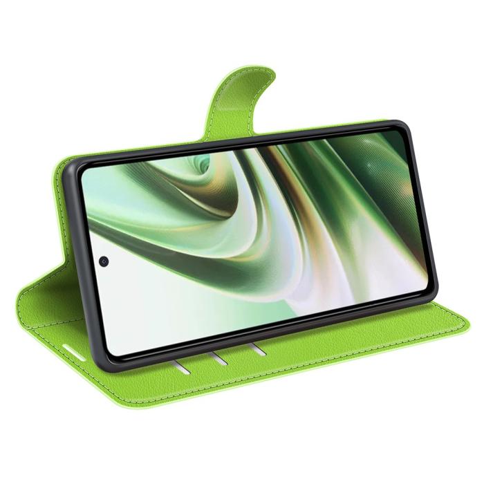 Bild 3,  OnePlus Nord CE 3 Lite 5G Fodral Litchi Läder Grön - Teknikhallen.se