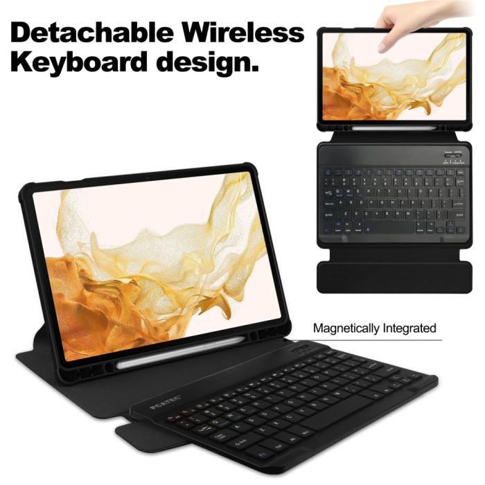 Bild 3,  Galaxy Tab S9 Plus Fodral 360° Rotation Hybrid Svart - Teknikhallen.se