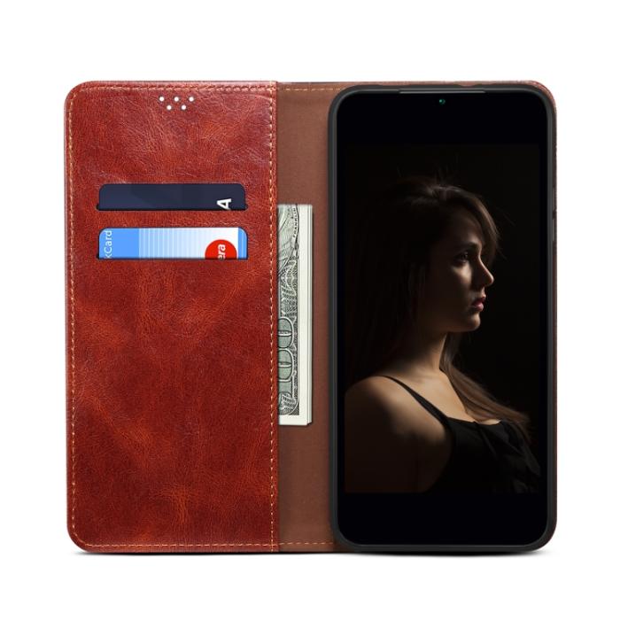 Bild 4,  Xiaomi 13 Pro 5G Fodral Oil Wax Flip Läder Brun - Teknikhallen.se