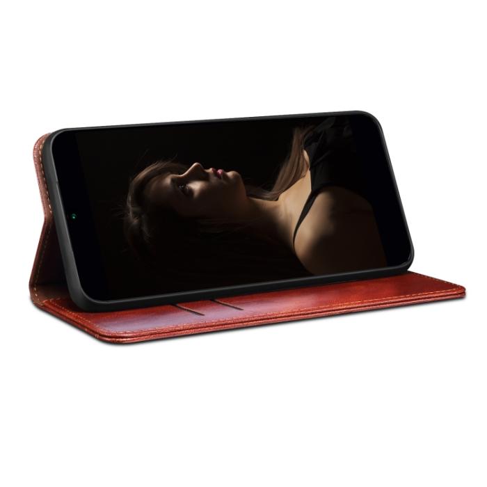 Bild 5,  Xiaomi 13 Pro 5G Fodral Oil Wax Flip Läder Brun - Teknikhallen.se