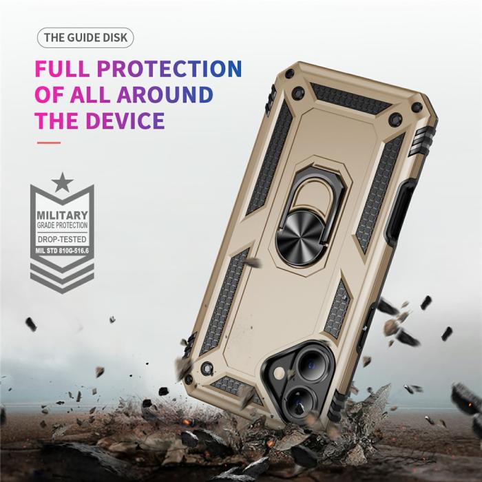 Bild 5,  iPhone 17 Skal Shockproof Hybrid Ring Guld - Teknikhallen.se