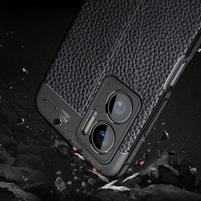 Bild 6,  Xiaomi Redmi 10 5G Skal Litchi Textur Svart - Teknikhallen.se