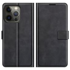  iPhone 13 Pro Max - Solid Slim L&auml;der Fodral - Svart - Teknikhallen.se
