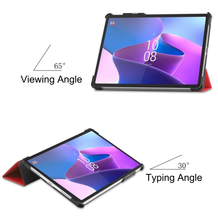 Bild 6,  Lenovo Tab P11 Pro Gen 2 Fodral Tri-Fold Läder Röd - Teknikhallen.se