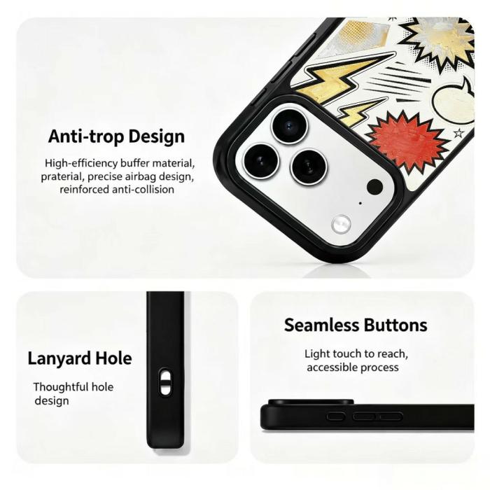 Bild 3,  iPhone 18 Pro Max/17 Pro Max Skal MagSafe UV-Mönster Blixtar - Teknikhallen.se