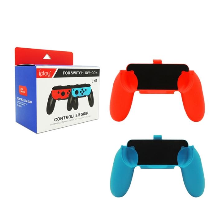 Bild 2, iPlay iPlay 2 st Nintendo Switch Joy-Con Grip Röd/Blå - Teknikhallen.se