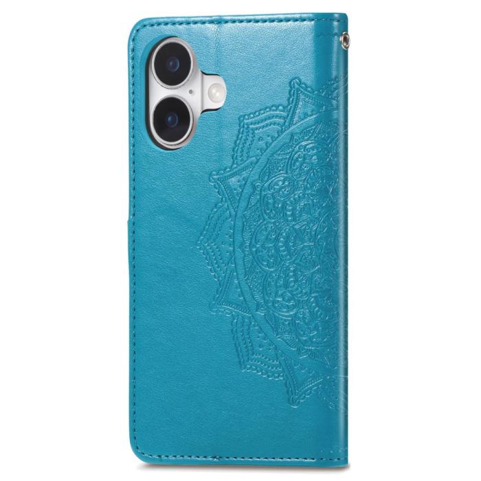 Bild 5,  iPhone 16 Fodral Mandala Läder Blå - Teknikhallen.se