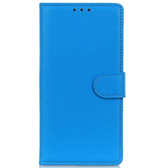 Bild 6,  Samsung Galaxy S23 FE Fodral Litchi Läder Blå - Teknikhallen.se