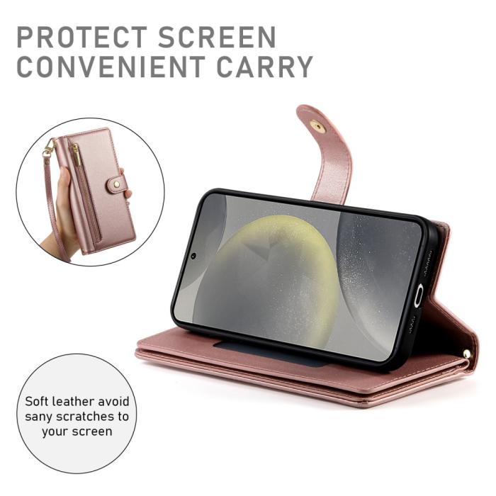 Bild 3,  Samsung Galaxy S25 Fodral Multifunktionell Läder Roséguld - Teknikhallen.se